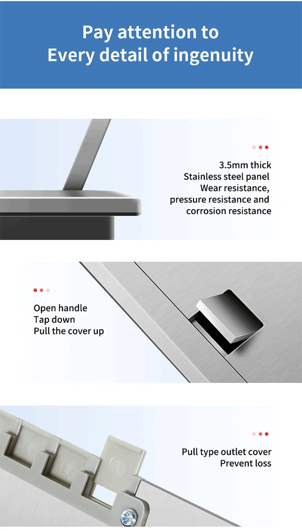 250 Open type Side insertion floor socket